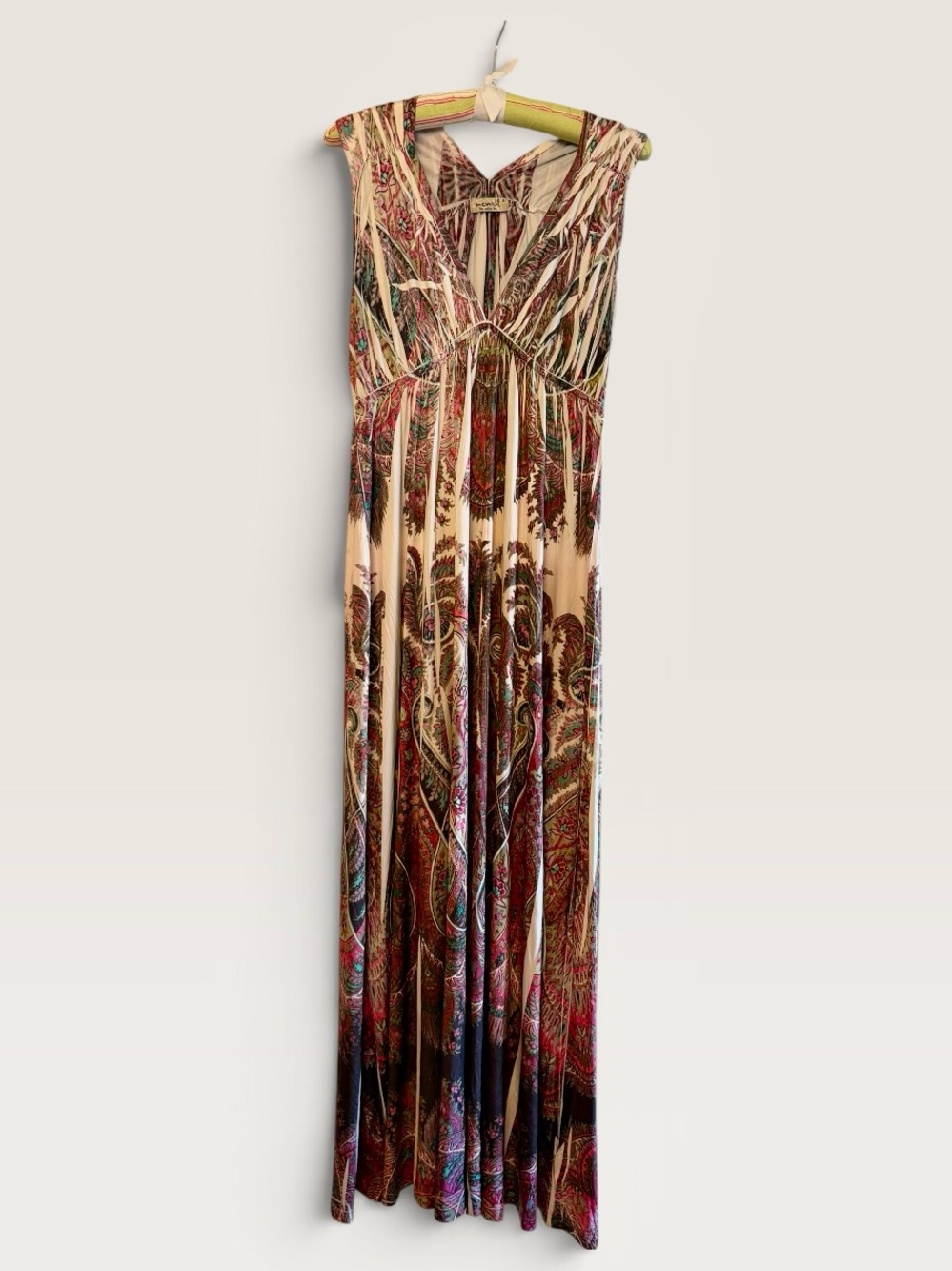 Y2K ONE WORLD Multicolor Paisley Maxi Dress graffiti graphic print